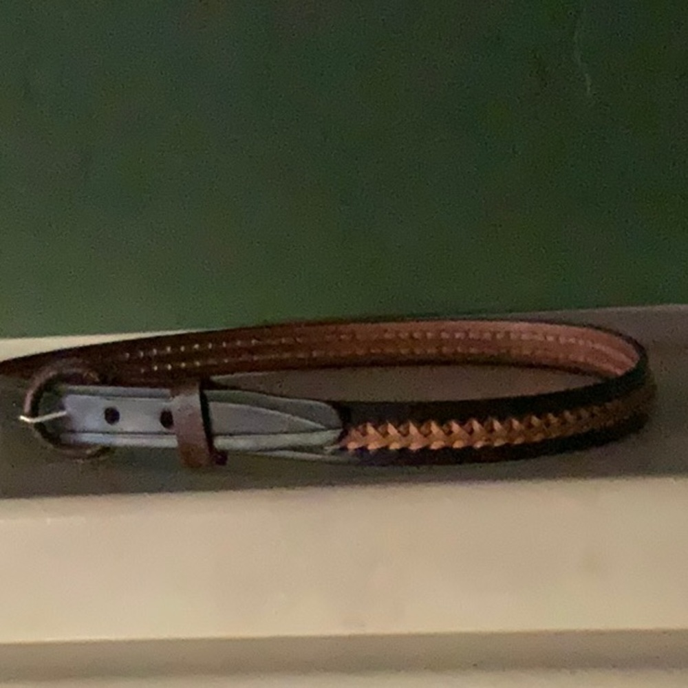 Leather Belt Two-Tone 32 New Old Stock
